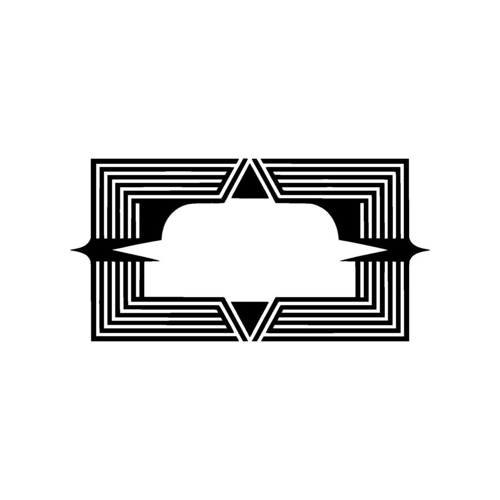 Geometric Deco Frame, Minimalist, Pattern - Border vector