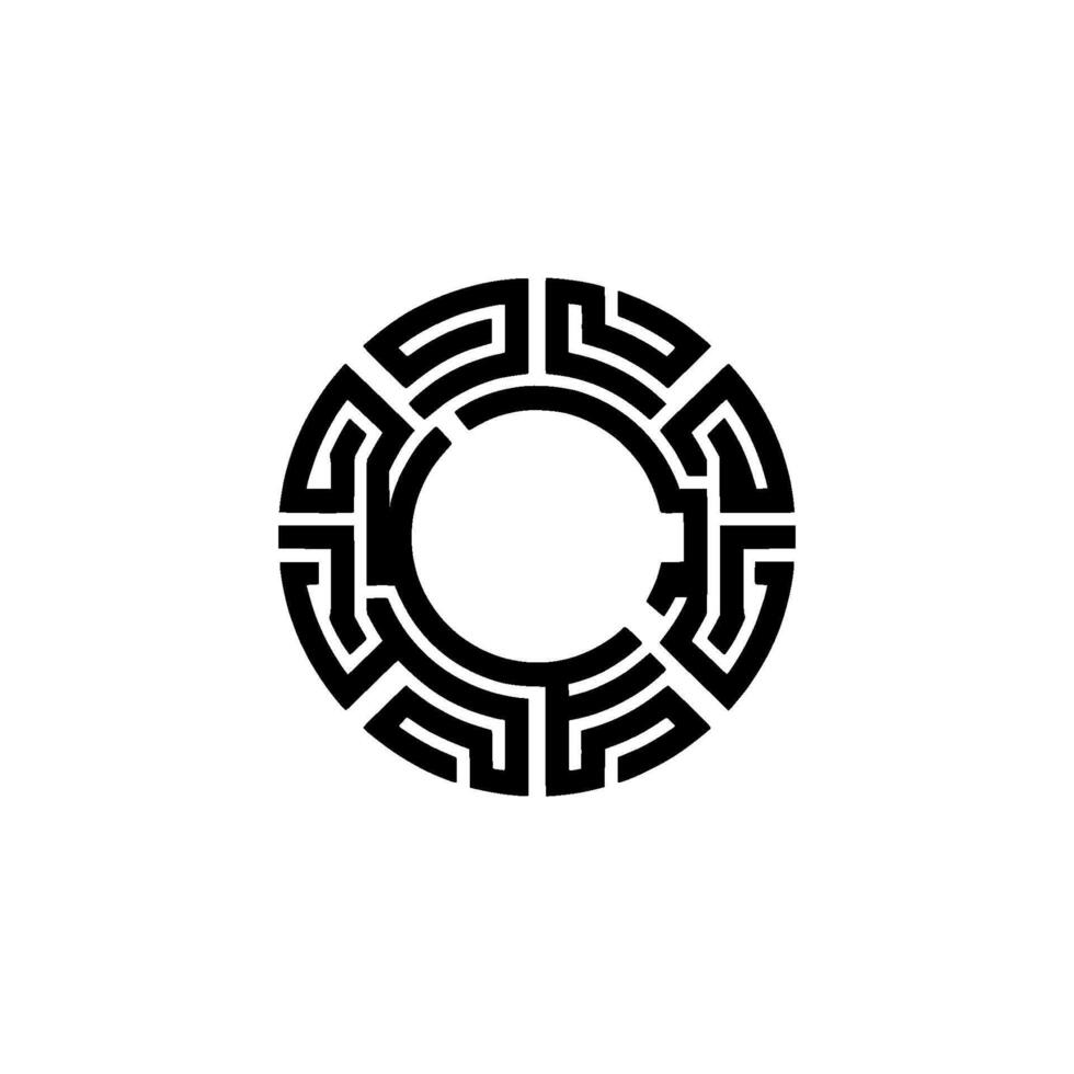 Geometric Circular Emblem, Minimalist, Modern Symbol vector