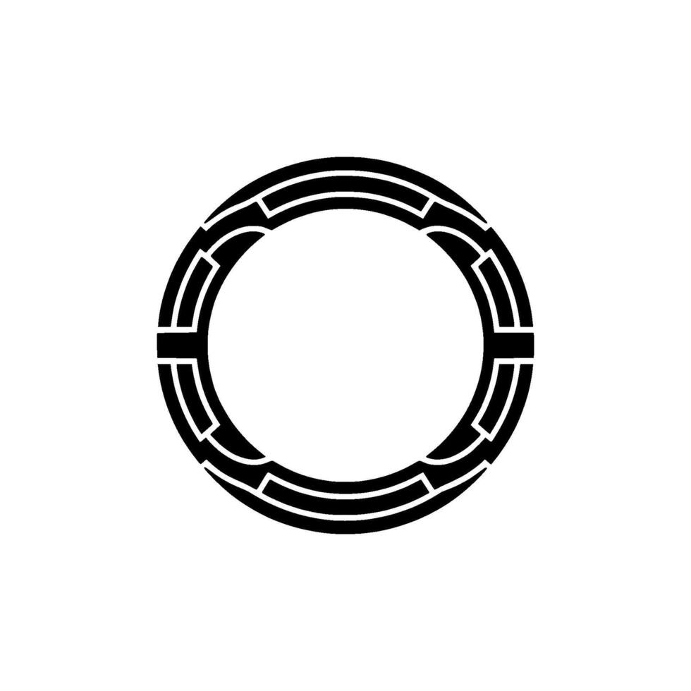 Geometric Circle Emblem, Minimalist, Circular Motif - Outline - Modern vector