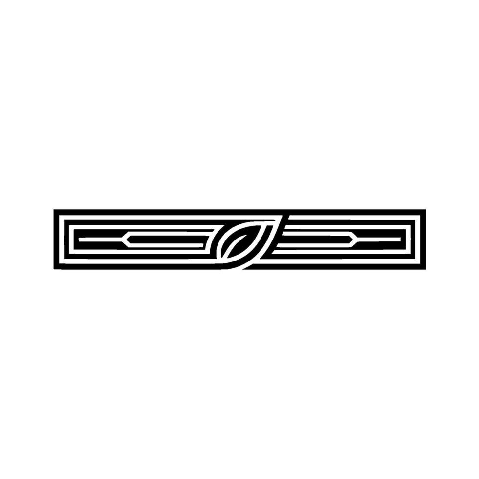 Geometric Leaf Border, Art Deco Style, Minimalism vector