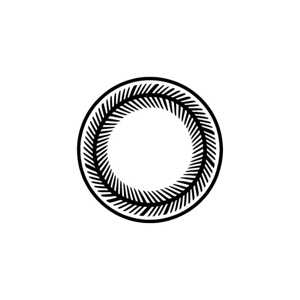 Circular Fern Emblem, Minimalist vector