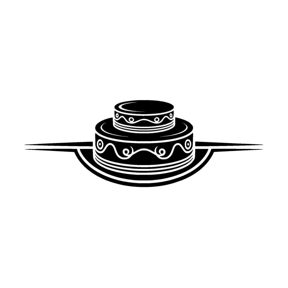 Elegant Layered Cake Illustration, Vintage Style vector