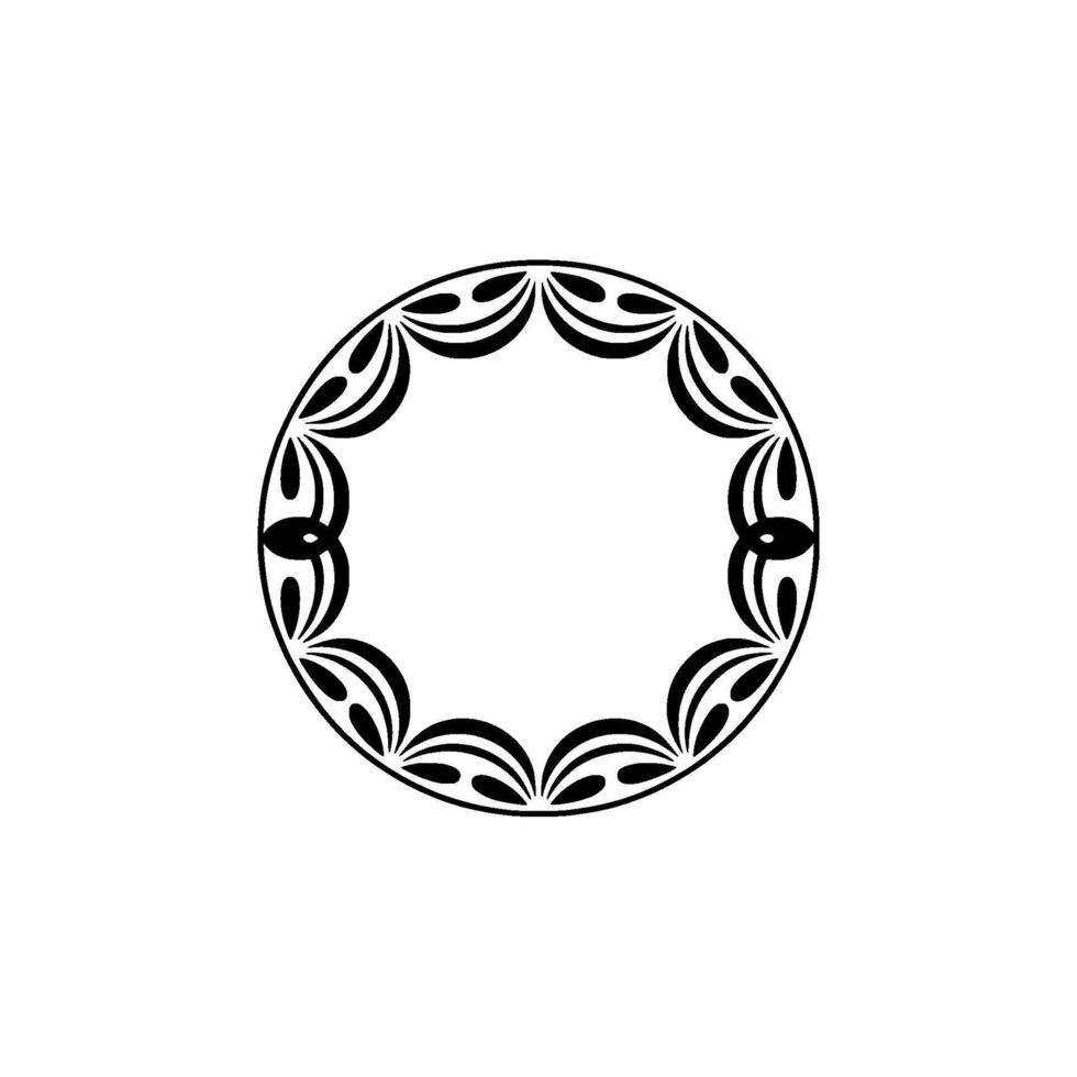 Elegant Circular Ornament, Intricate Black vector