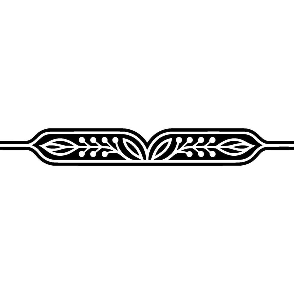 Elegant Botanical Border, Vintage Element, Lineart - Floral vector