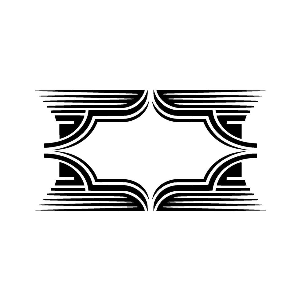 Geometric Deco Frame, Minimalist, Elegant Border, Stripes - Pattern vector