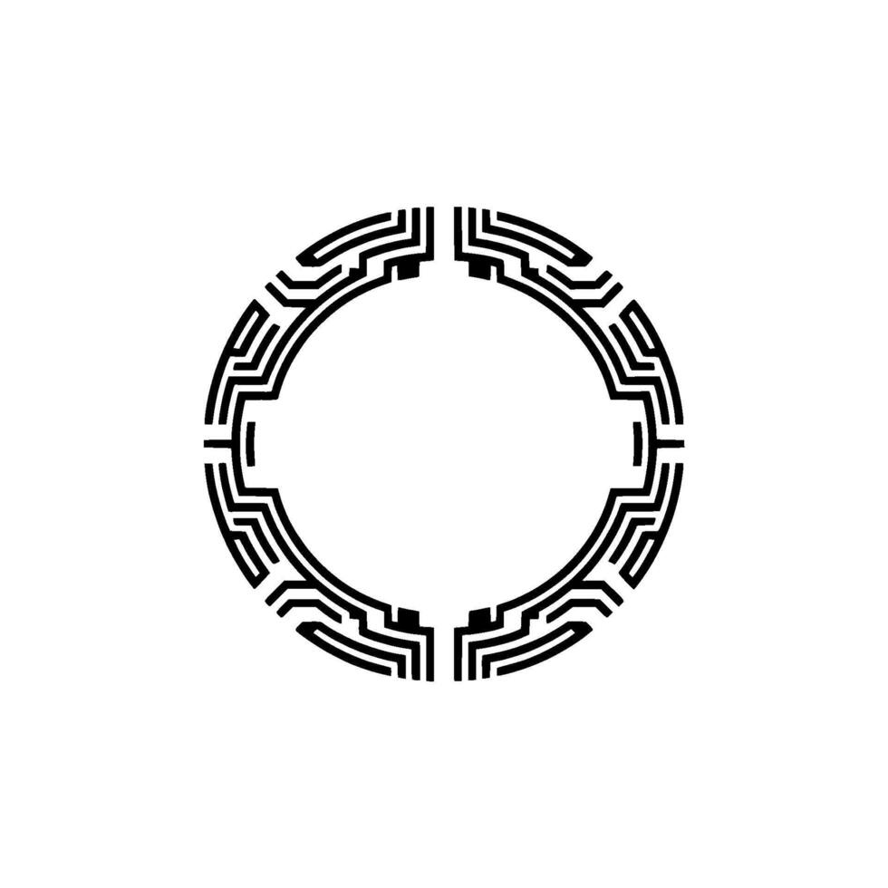 Geometric Tribal Circle, Minimalist - Pattern - Ornament vector