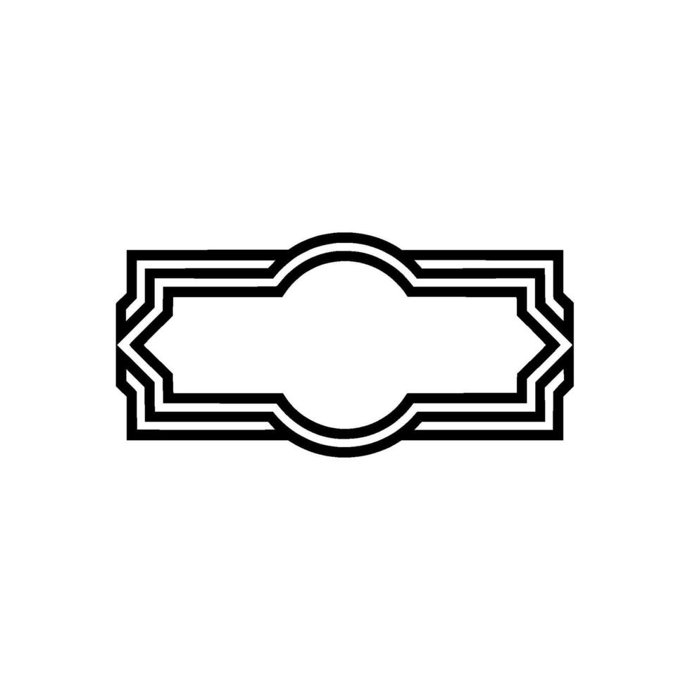 Geometric Deco Frame, Minimalist, Monoline - Outline vector