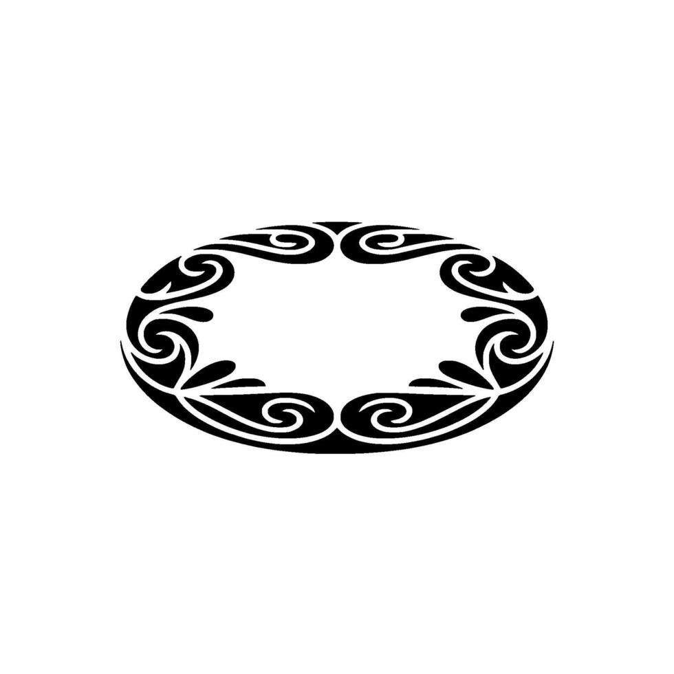 Intricate Tribal Ornament, Circular, Black White vector