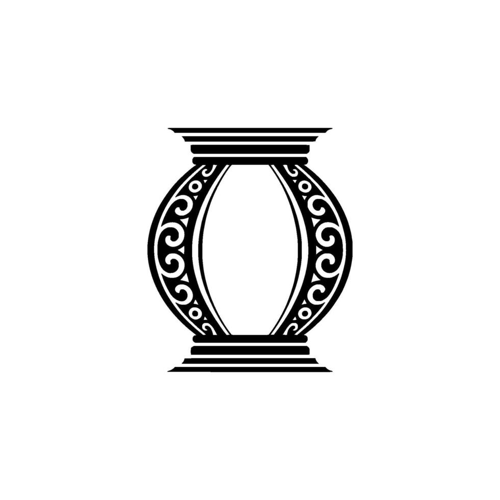 Elegant Corinthian Vase Emblem, Vintage vector