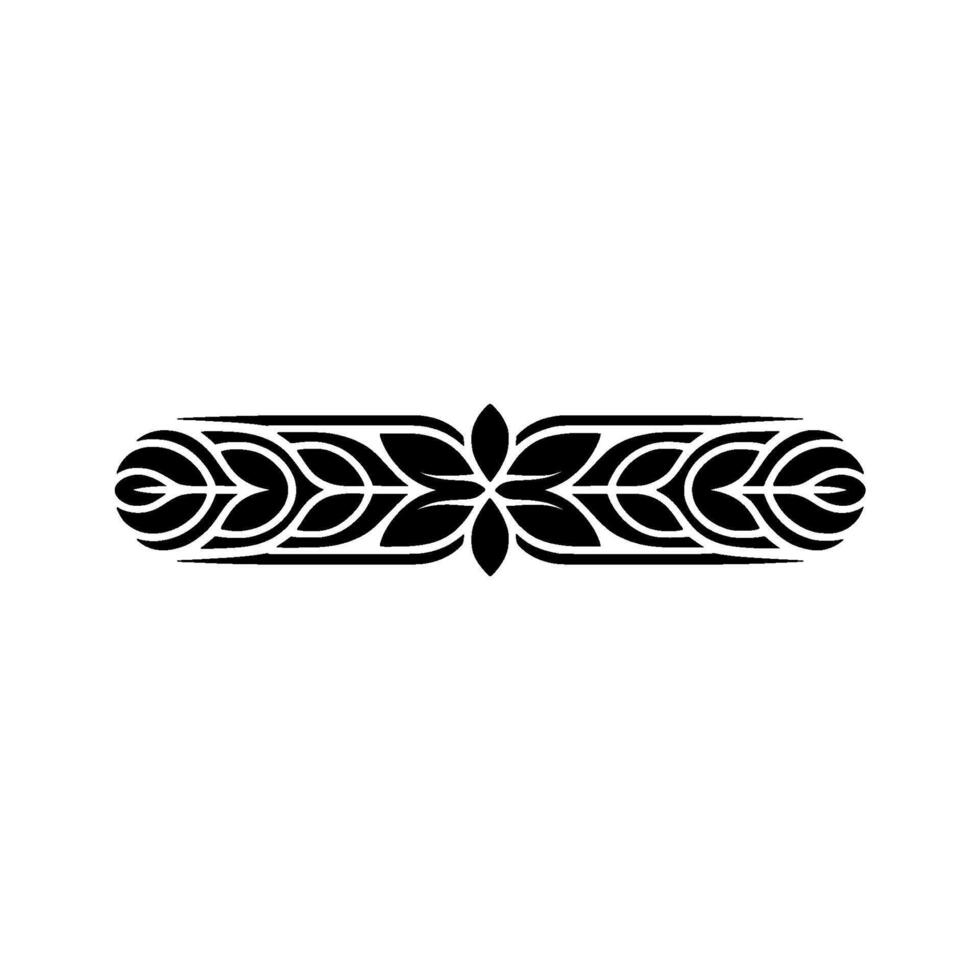 Intricate Black Floral Border, Elegant Division vector