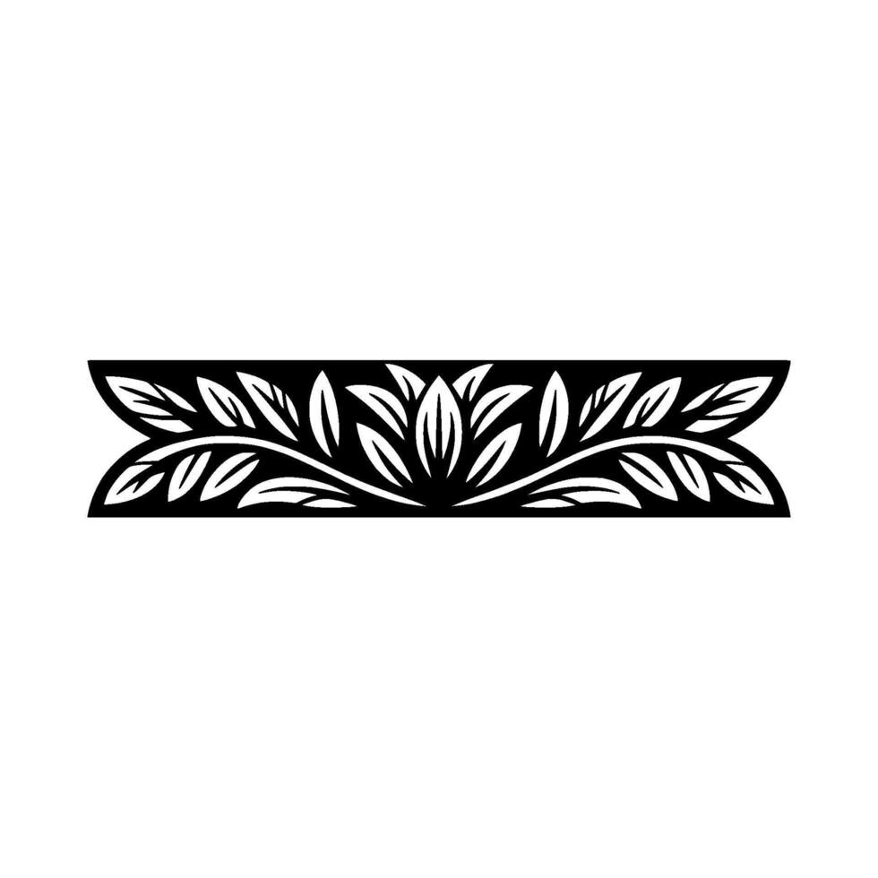 Elegant Botanical Border, Vintage Style, Decorative Element vector