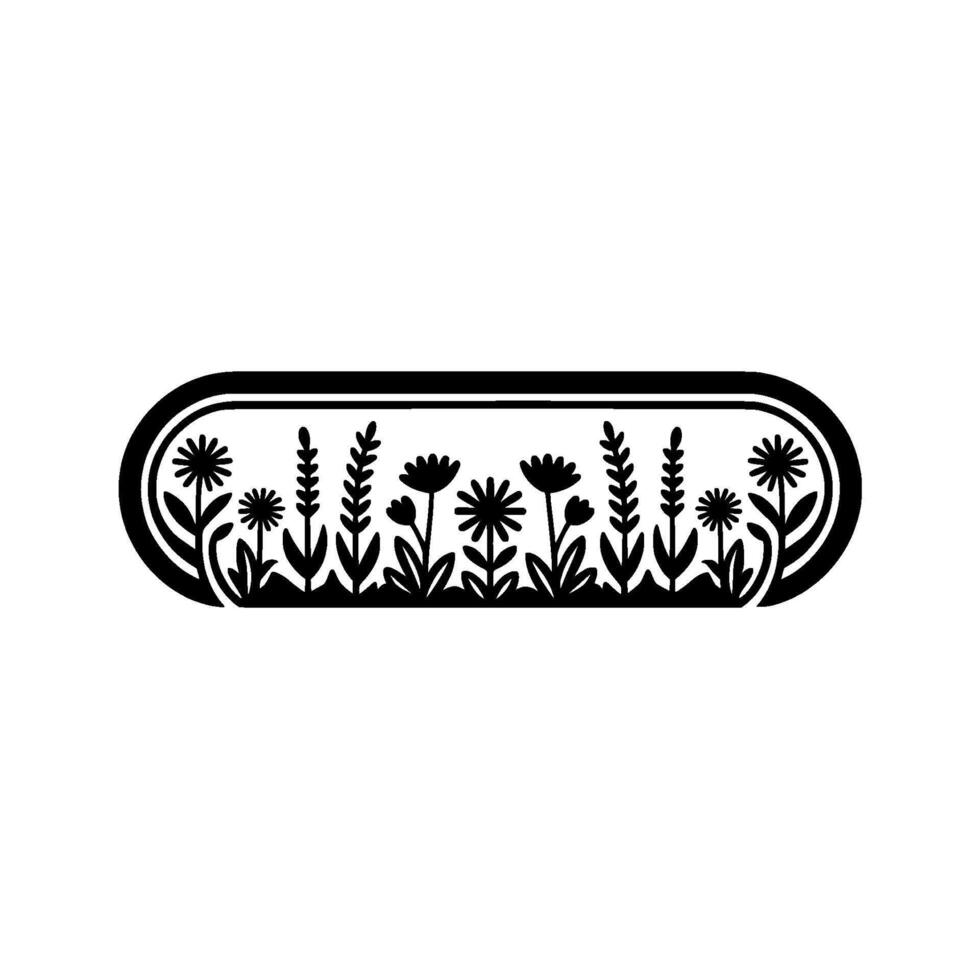 Botanical Border, Minimalist Floral - Illustration vector