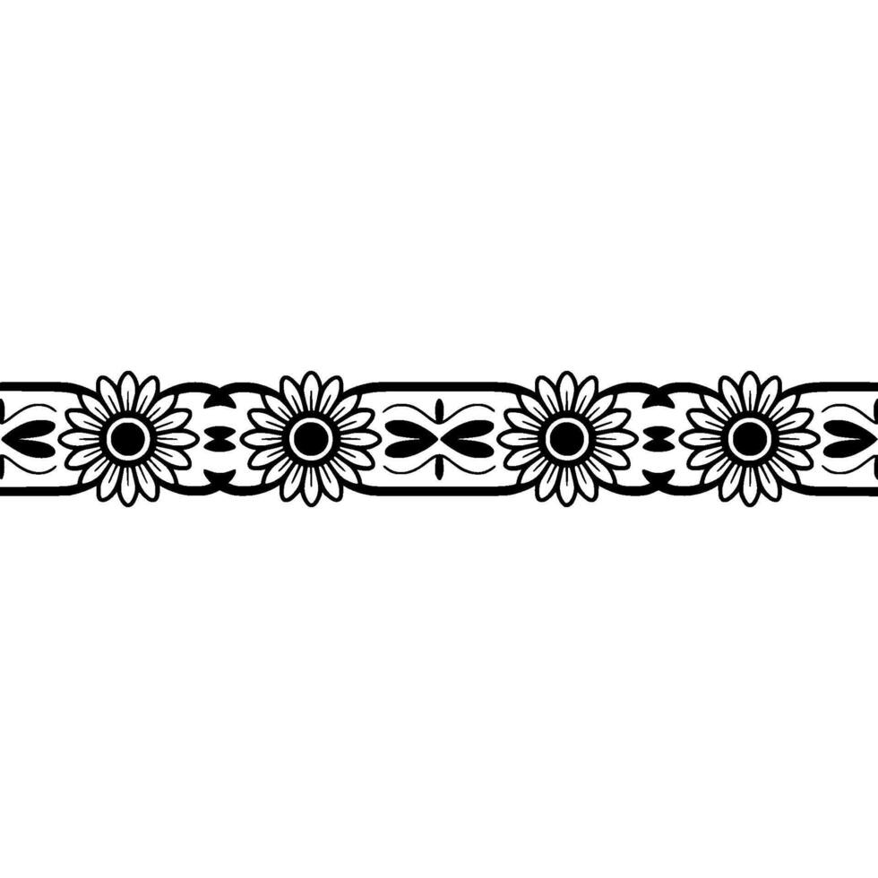 Floral Border Ornament, Vintage Style, Elegant vector