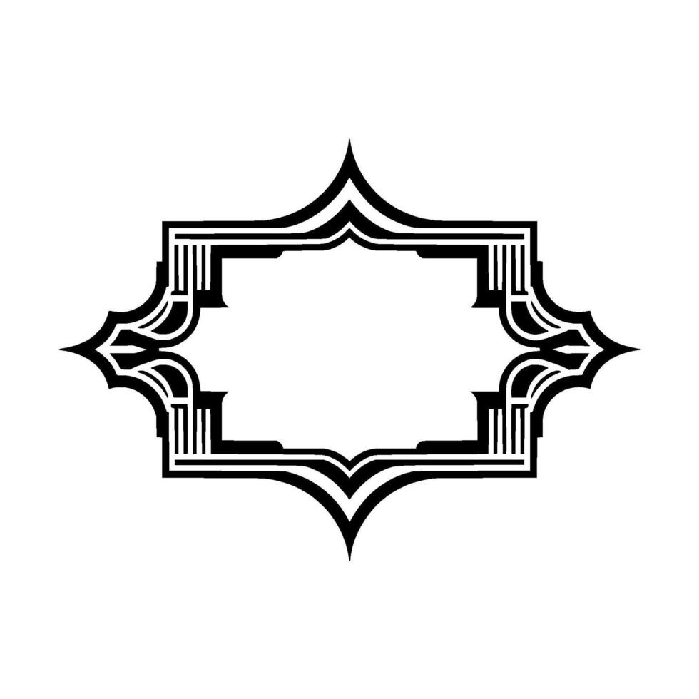 Geometric Deco Frame, Elegant Border, Stylized - Outline vector