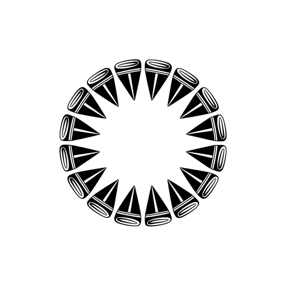 Geometric Tribal Circle, Minimalist, Symmetry - Outline vector