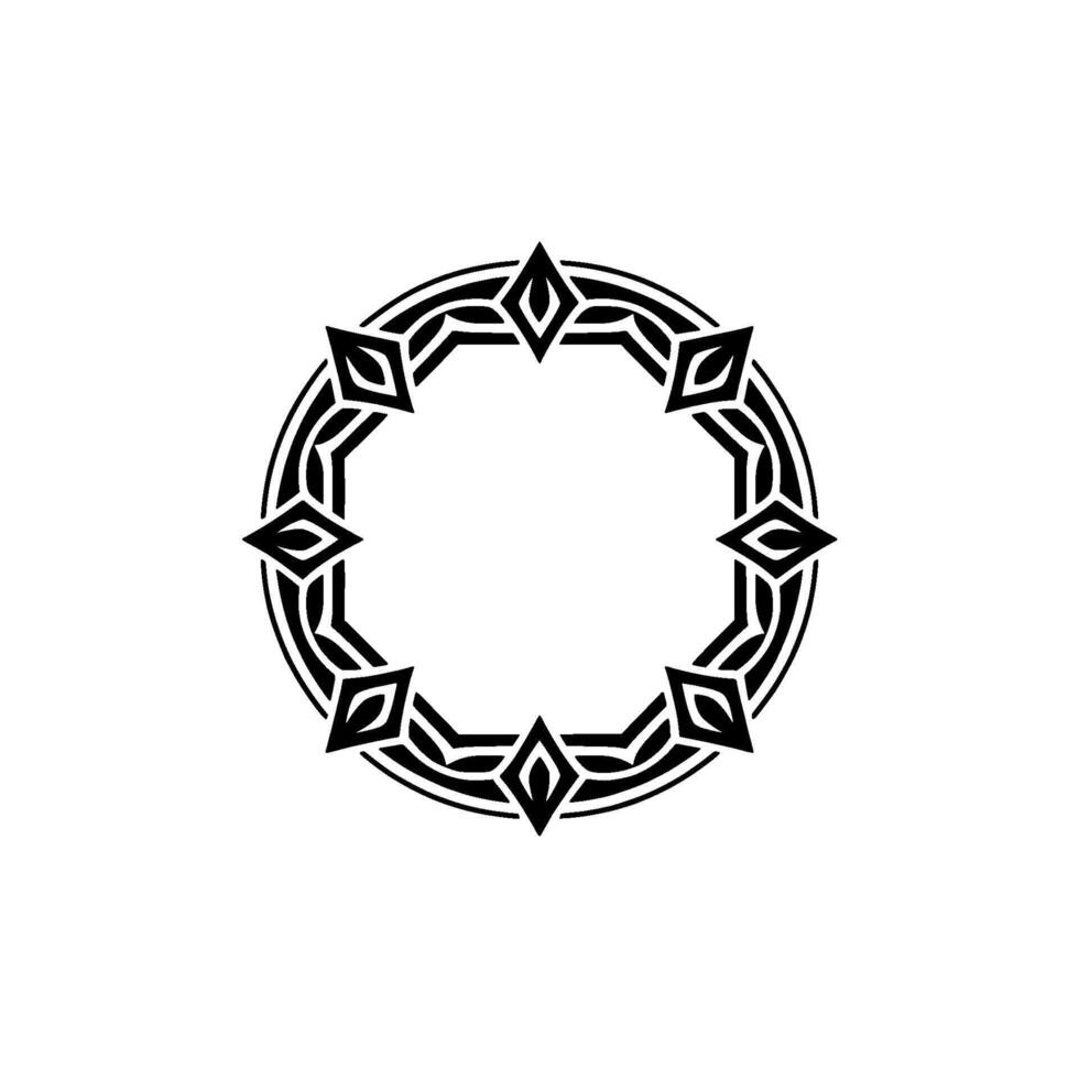 Intricate Tribal Circle Frame, Minimalist - Geometric vector