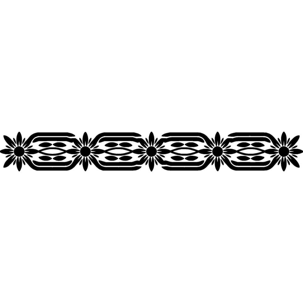 Intricate Black Ornamental Border, Vintage, Floral vector