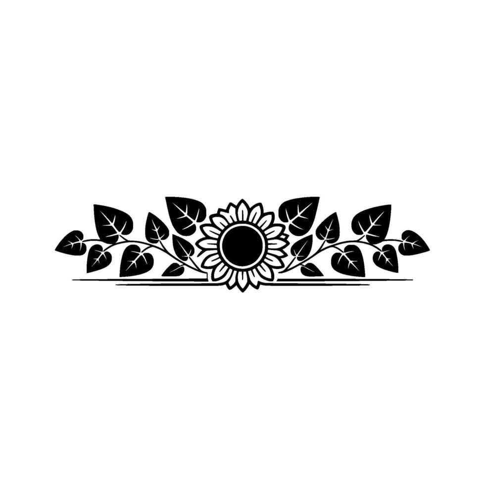 Elegant Sunflower Motif, Decorative Border vector