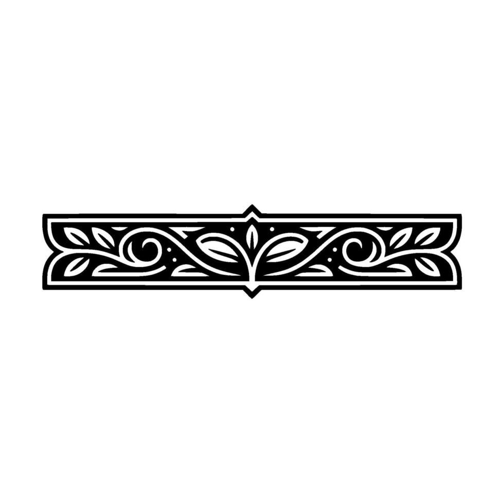 Elegant Black Floral Border Element, Vintage - Ornament vector