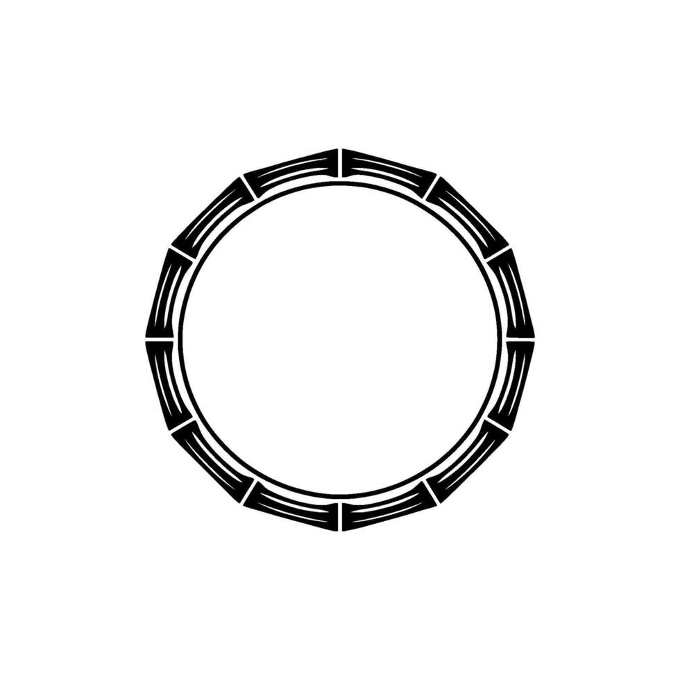 Geometric Bamboo Circle, Minimalist vector
