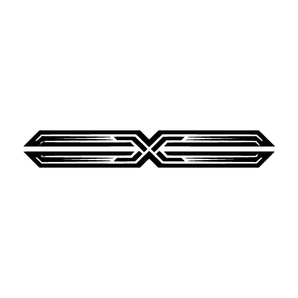 Dynamic X-Intersection, Futuristic Emblem vector
