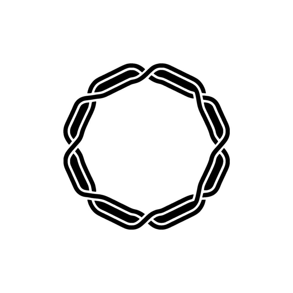 Interlocking Chain Ornament, Minimalist Circle vector