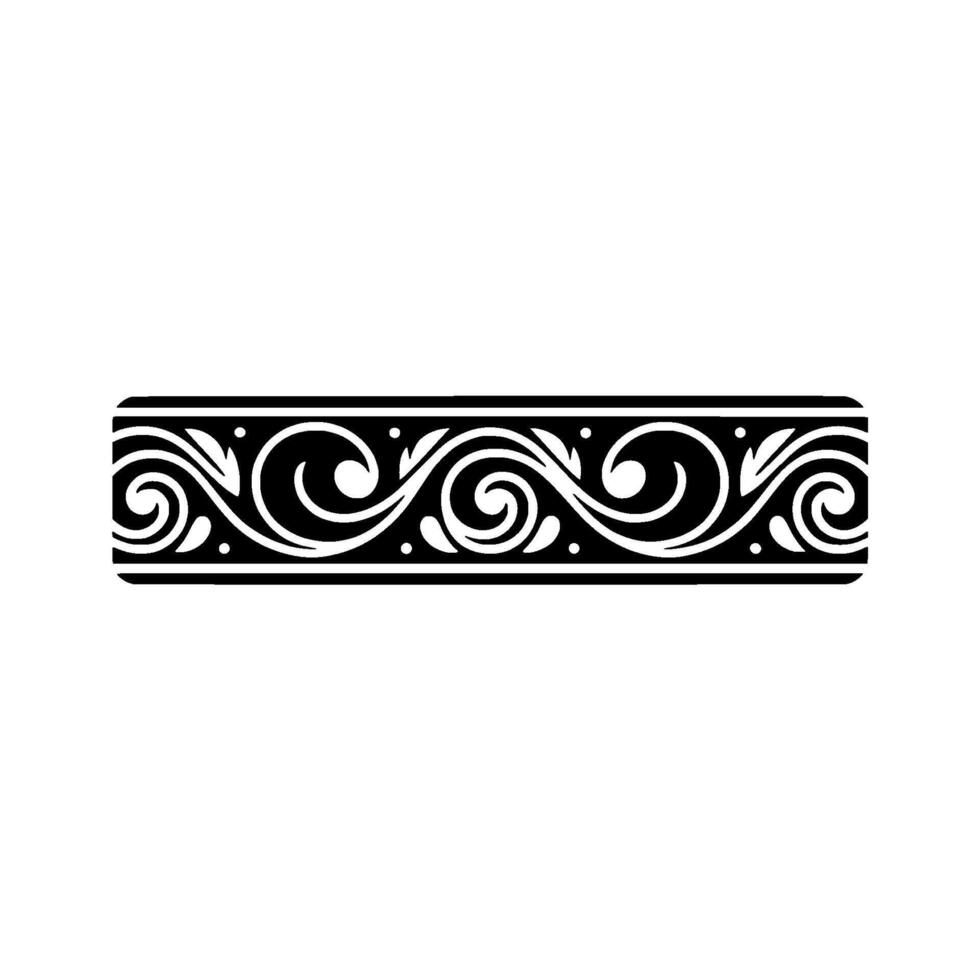 Elegant Black and White Swirl Border - Vintage vector