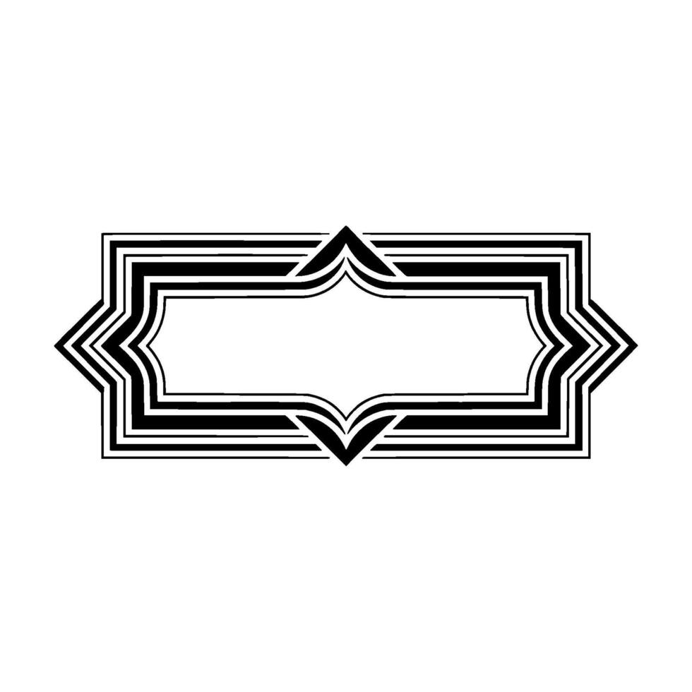 Geometric Deco Frame, Minimalist, Elegant Border, Stylized - Linear vector
