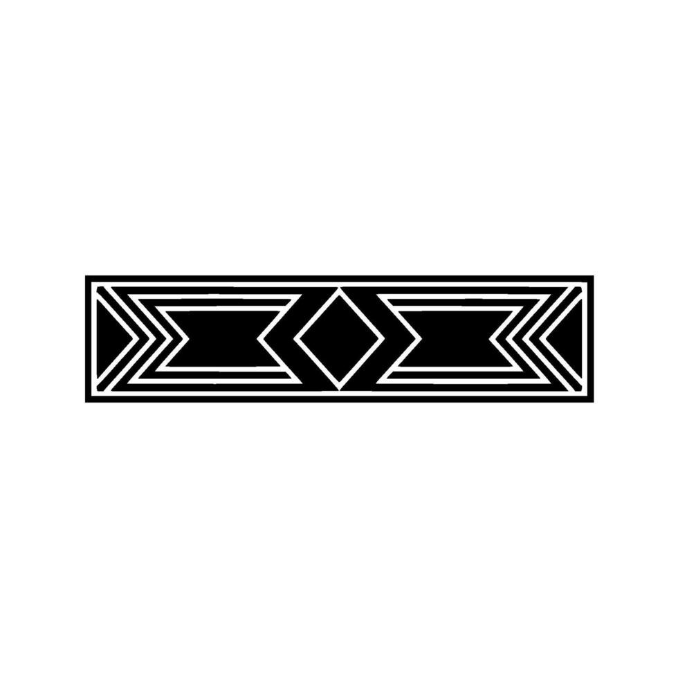 Geometric Deco Border, Minimalist, Elegant Pattern, Symmetrical - Linear vector
