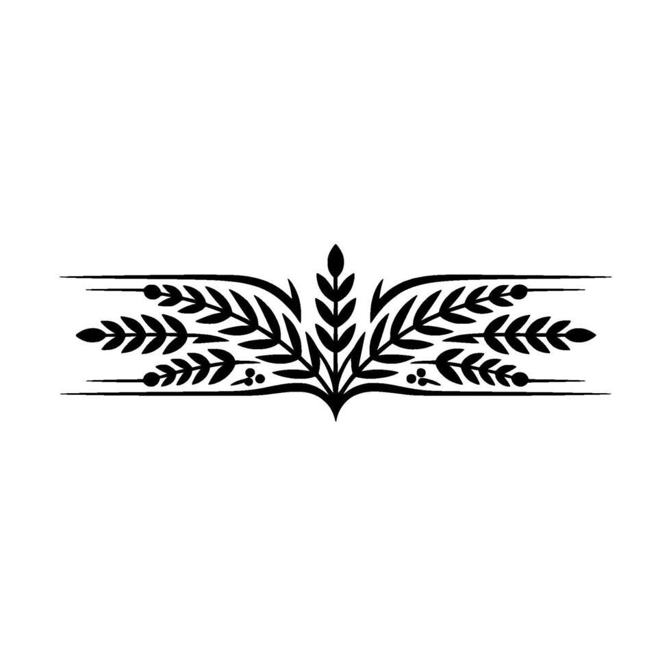 Elegant Botanical Divider, Vintage Style Illustration, Decorative vector