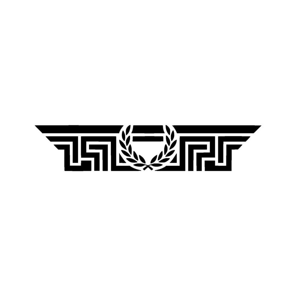 Geometric Laurel Emblem, Classic, Regal Symbol vector