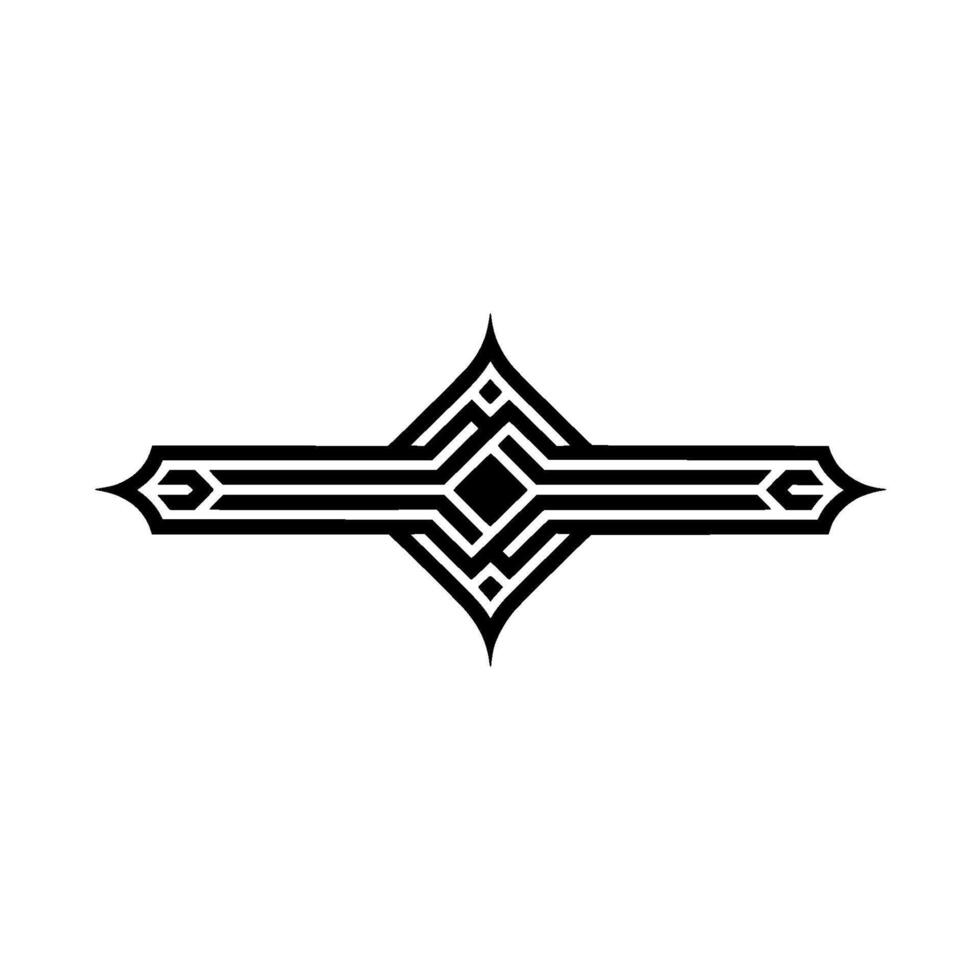 Geometric Deco Ornament, Black White, Stylized Division vector