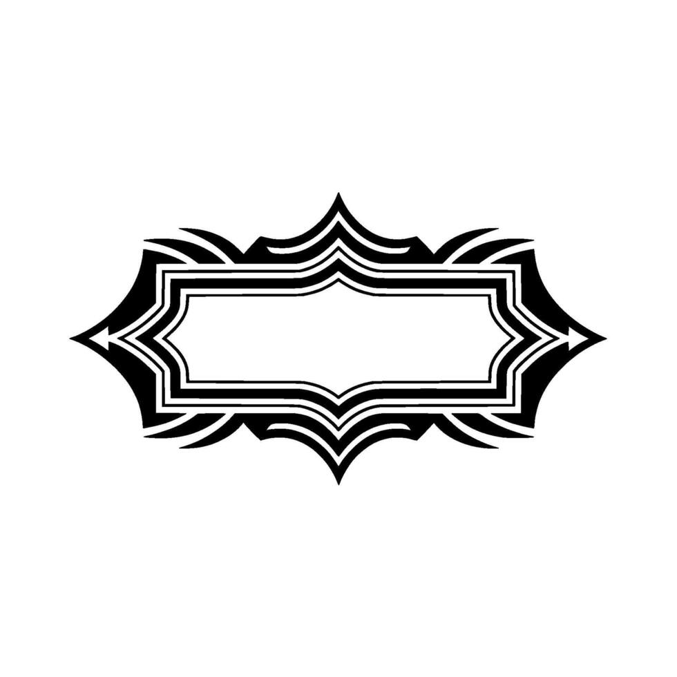 Geometric Deco Frame, Minimalist, Monochrome - Abstract vector