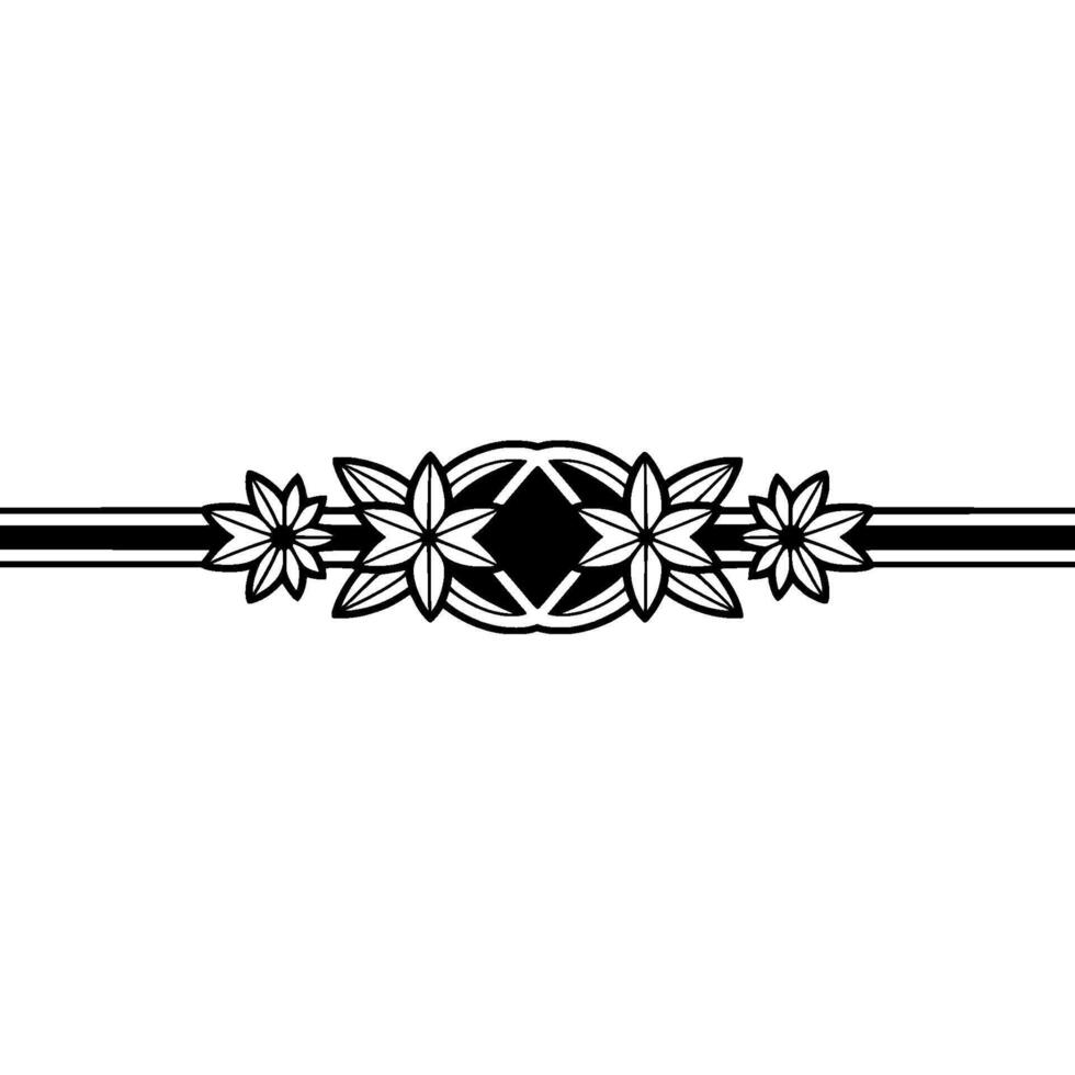 Geometric Floral Border, Art Deco Style - Pattern vector