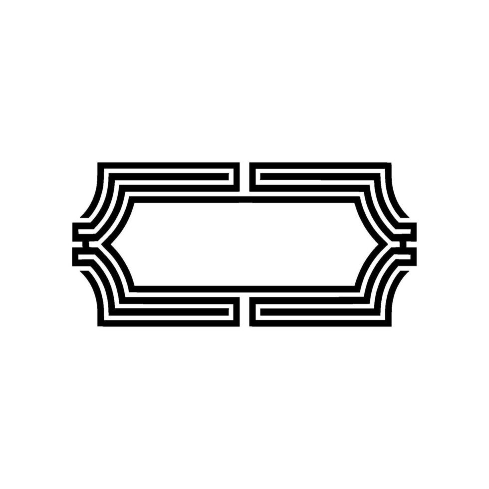 Geometric Deco Frame, Minimalist, Elegant Outline, Art - Modern vector