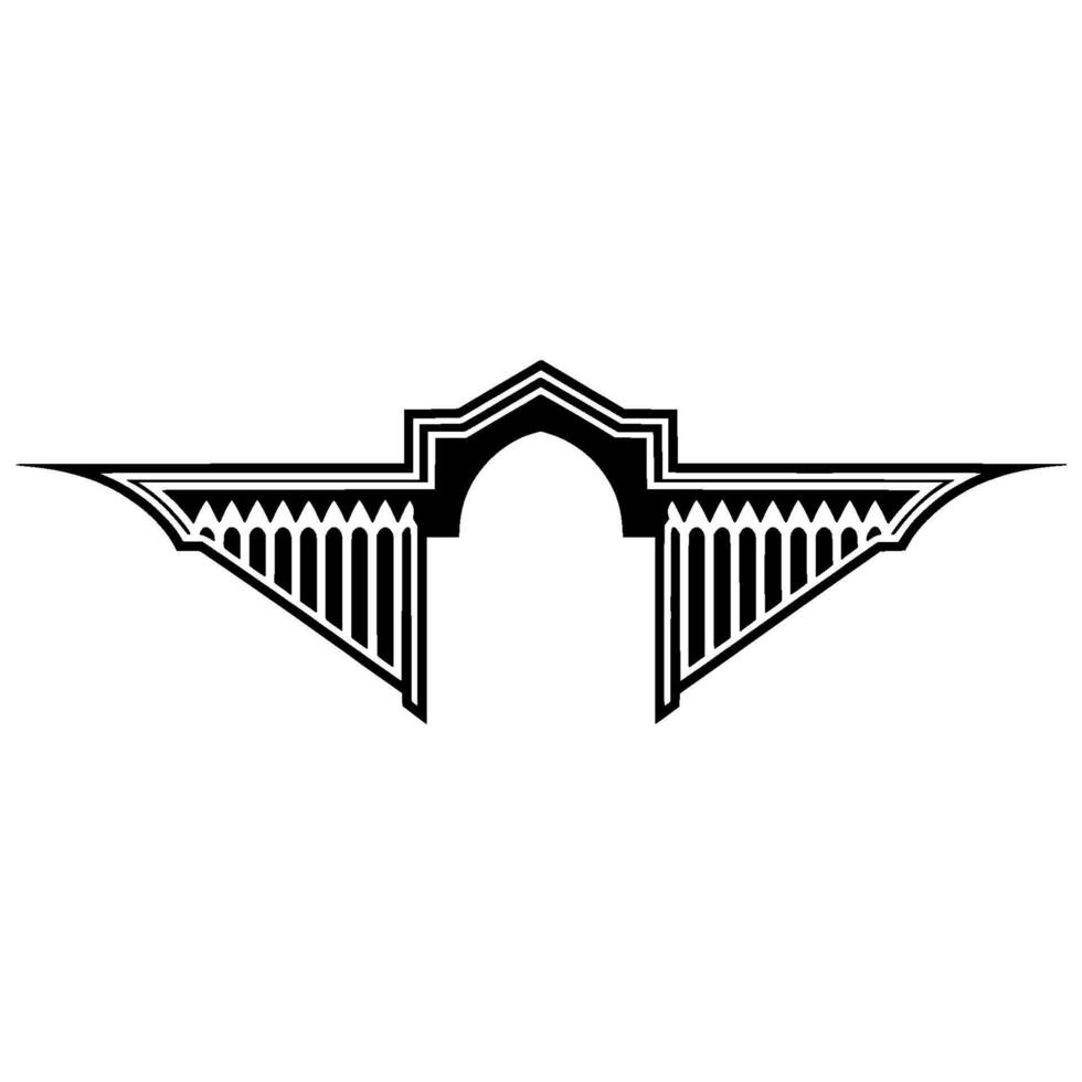 Geometric Arch Emblem, Art Deco Style, Symmetry vector
