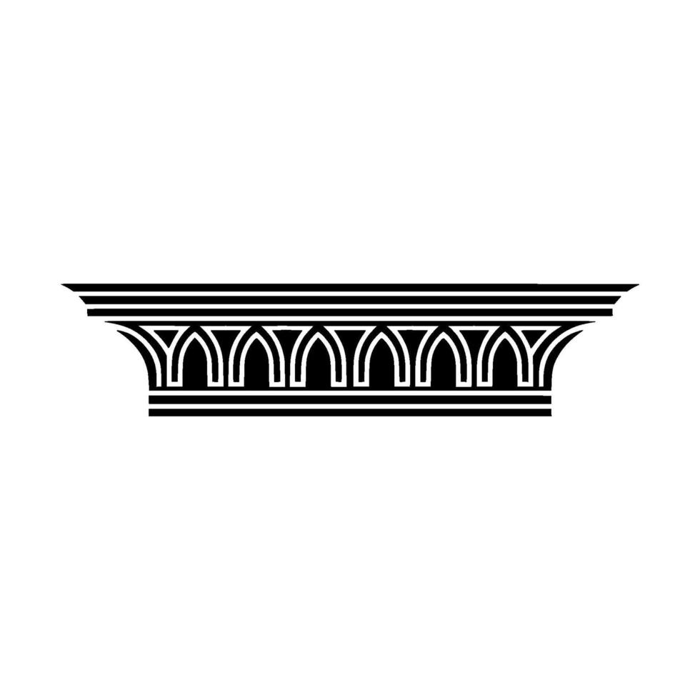 Geometric Column Ornament, Classic, Minimalist Style vector