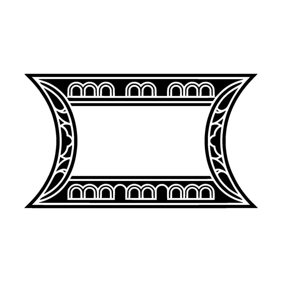 Art Deco Crescent Ornament, Elegant Element, Geometric vector