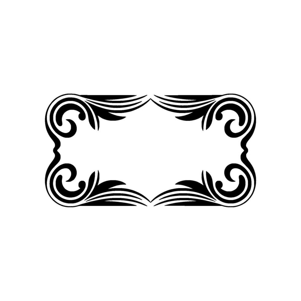 Elegant Black Ornamental Frame, Vintage - Floral vector