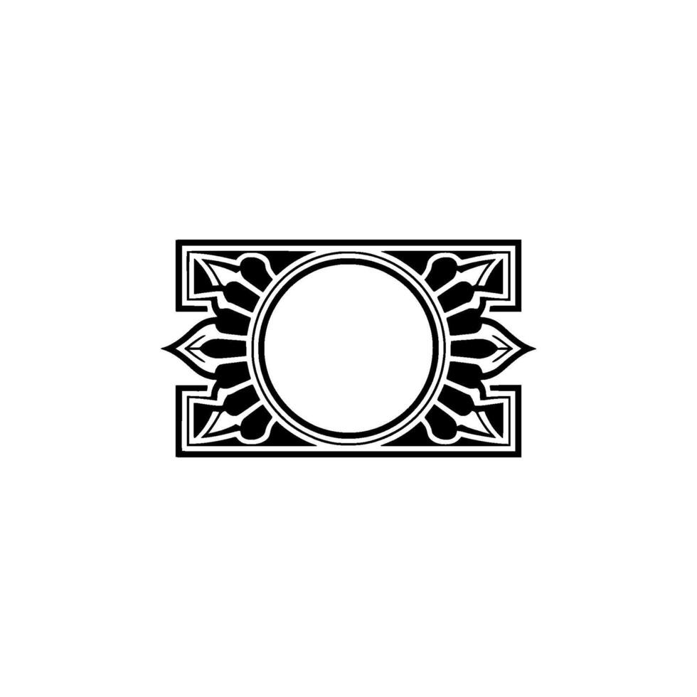 Art Deco Circular Emblem, Elegant Border vector