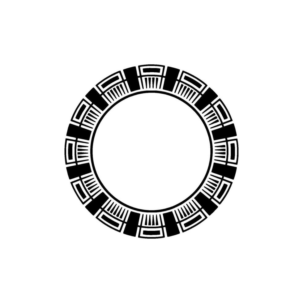 Geometric Tribal Circle, Minimalist, Ornament - Pattern vector