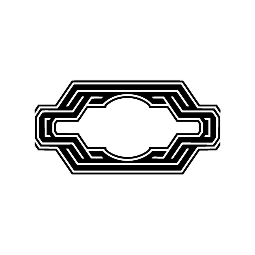 Geometric Deco Ornament, Minimalist, Abstract - Outline vector