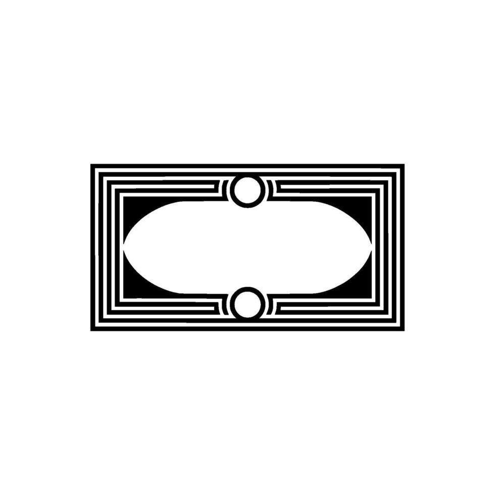 Geometric Deco Frame, Minimalist, Elegant Placeholder vector