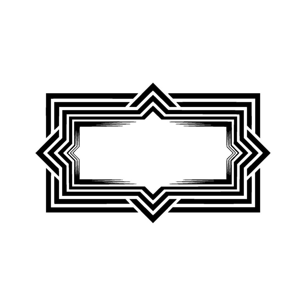 Geometric Deco Frame, Minimalist, Elegant Border - Stylized - Linear vector