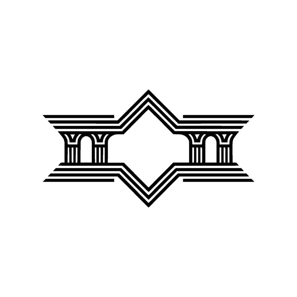 Geometric Deco Archway, Minimalist Emblem - Architecture vector