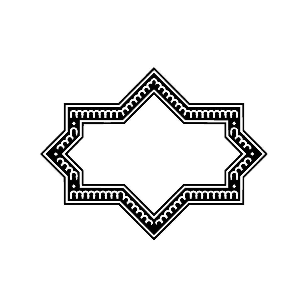Geometric Star Frame, Minimalist, Elegant Outline - Monoline vector
