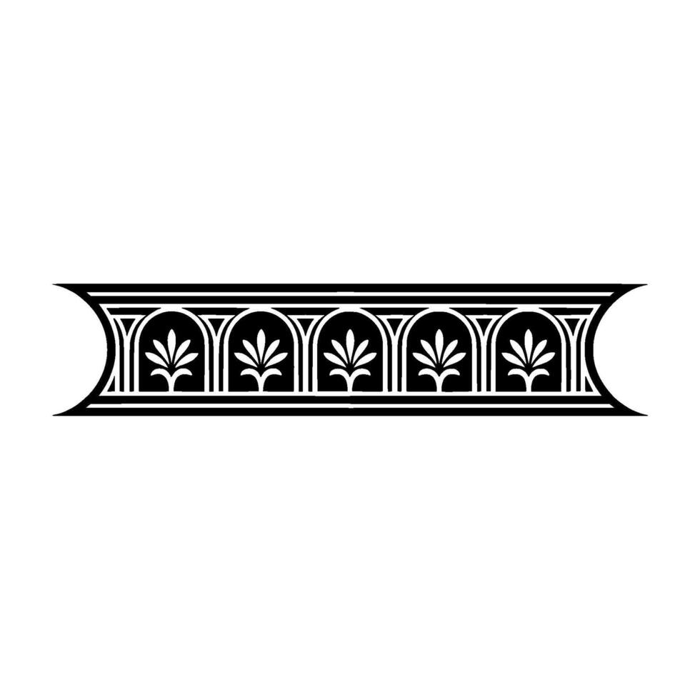 Art Deco Botanical Border Elegant Ornamentation vector
