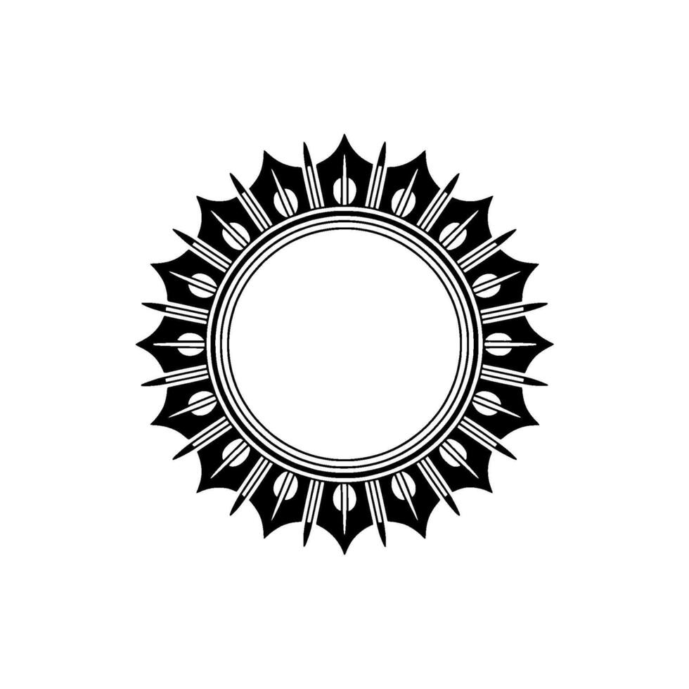 Geometric Sunburst Ornament, Minimalist vector