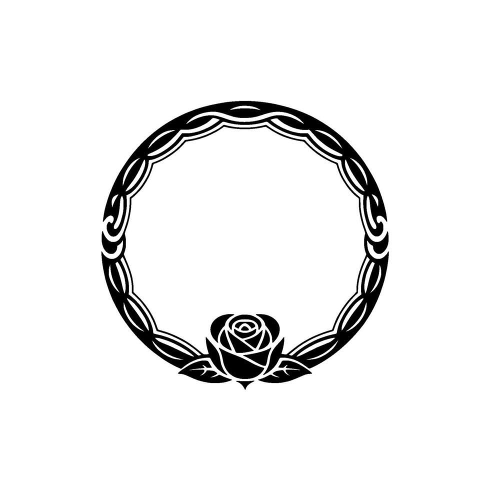 Intricate Rose Border, Elegant Tribal vector