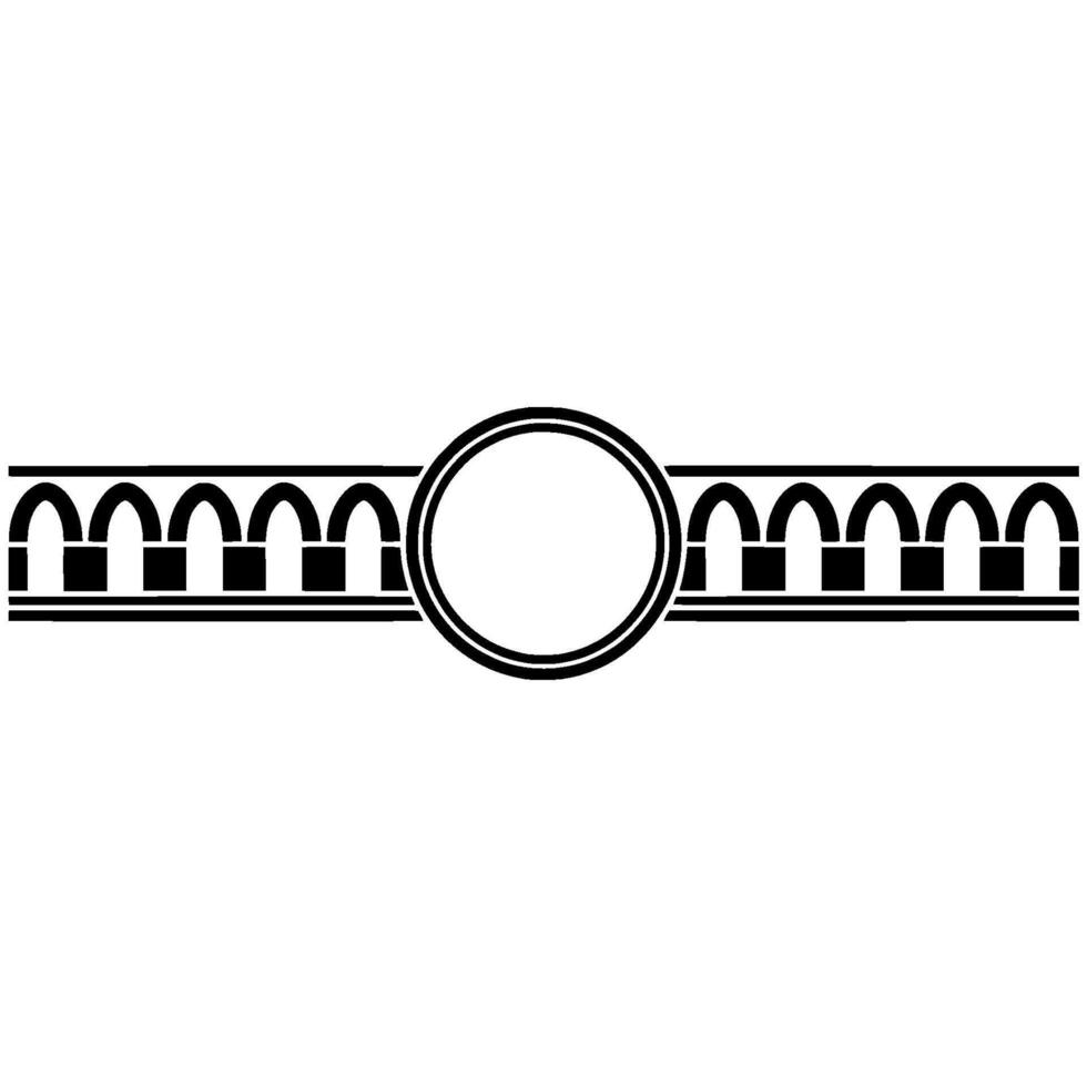 Geometric Border, Circular Element, Minimalist - Ornament vector